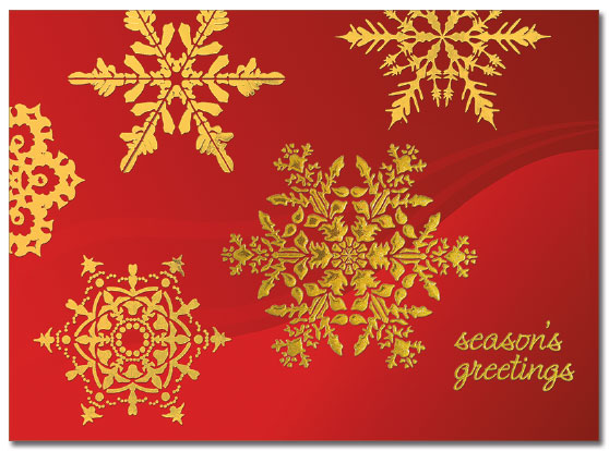 Golden Snowflakes  Card | Cardplant