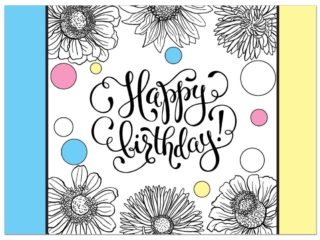 Floral Coloring Card