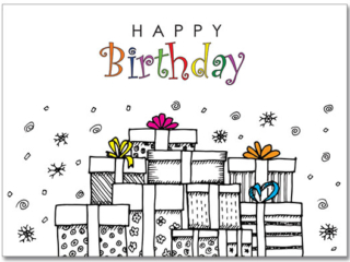 Birthday Presents Coloring Card