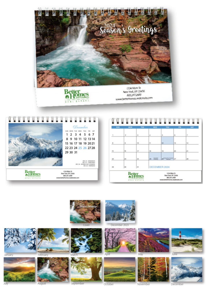 CPDT1024 2024 Scenic Tent Desk Calendar